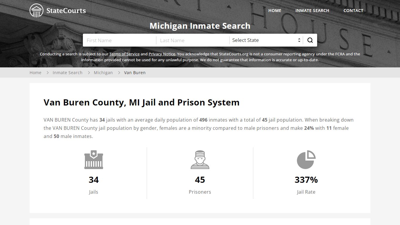 Van Buren County, MI Inmate Search - StateCourts