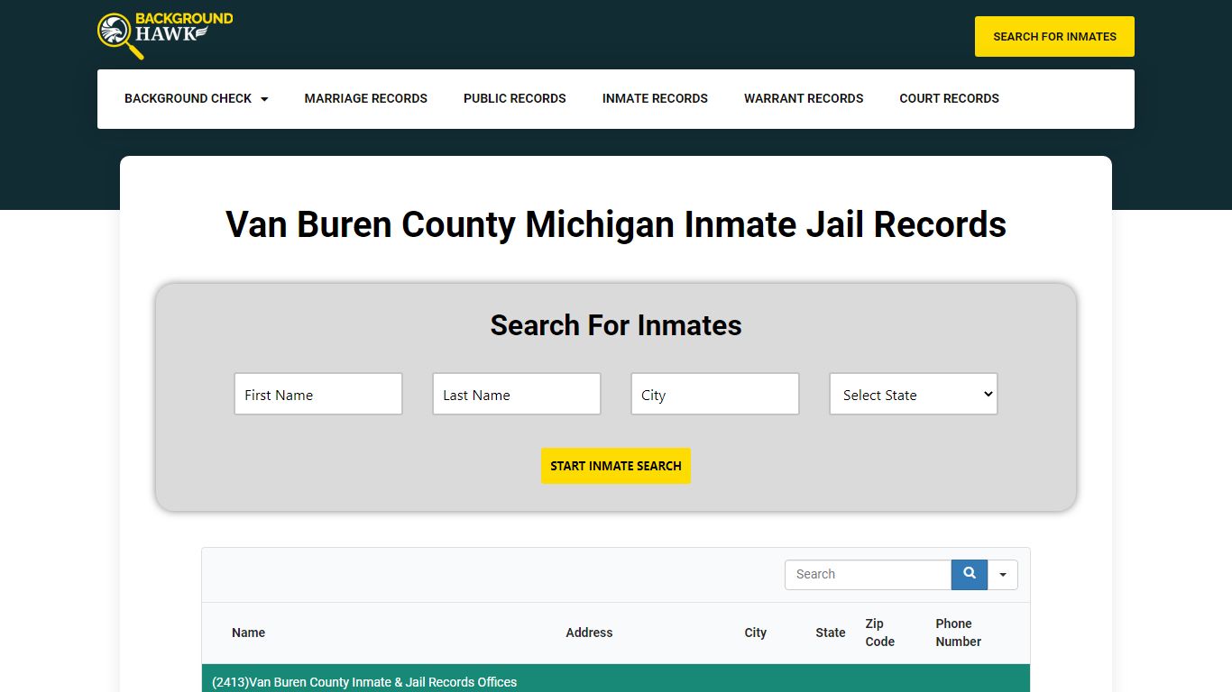 Inmate Jail Records in Van Buren County , Michigan