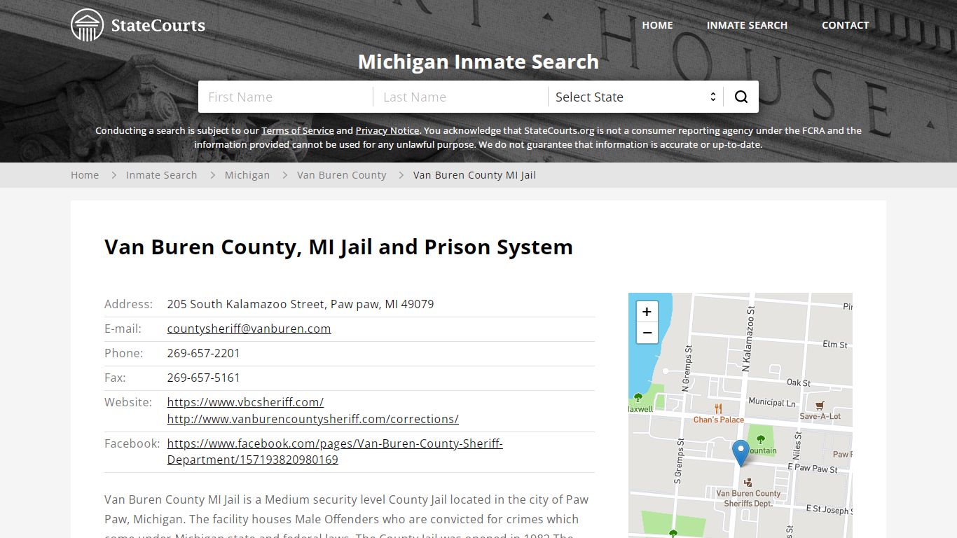 Van Buren County MI Jail Inmate Records Search, Michigan ...